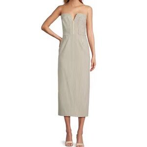 Antonio Melani Style by Simkins Emma Stripe Square Neck Sleeveless Dress 6 small